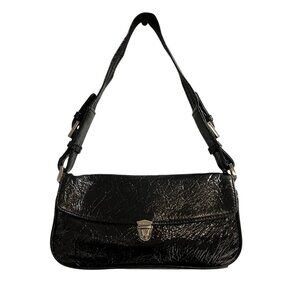 Vintage Y2K BcBGirls Micro Bag Black Textured‎ Faux Leather Shoulder Bag 90s